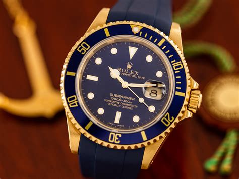 rolex submariner date 18k 750|rolex submariner 16618 yellow gold.